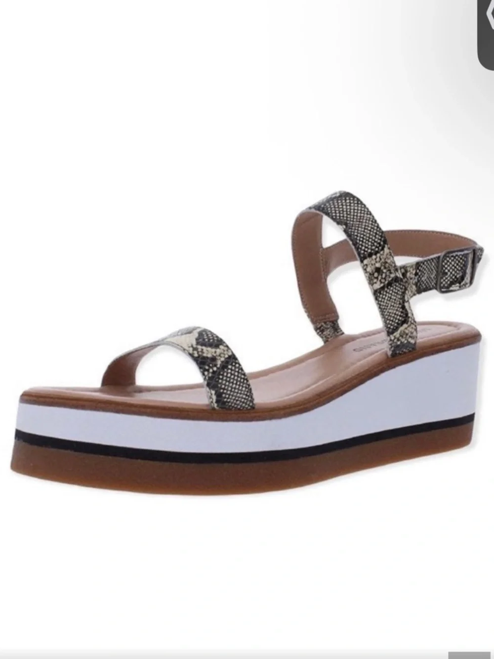 Lucky Brand Women's Platform Sandals in Snake Print and White